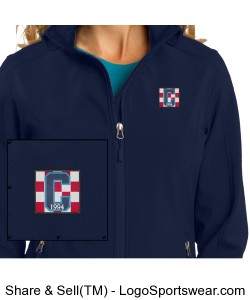 Ladies Soft Shell Navy Jacket Class of 94 Logo Design Zoom